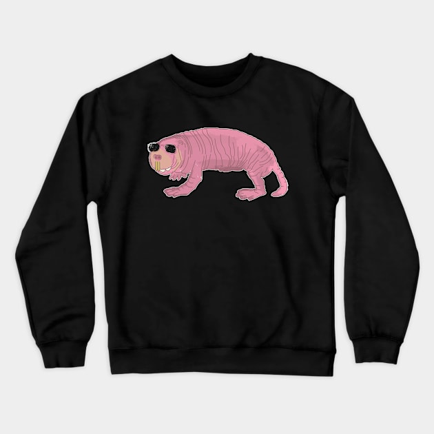 Naked Mole Rat Wearing SunGlasses Funny Animal Lovers Mole Tee Coworkers Gift Crewneck Sweatshirt by kaza191